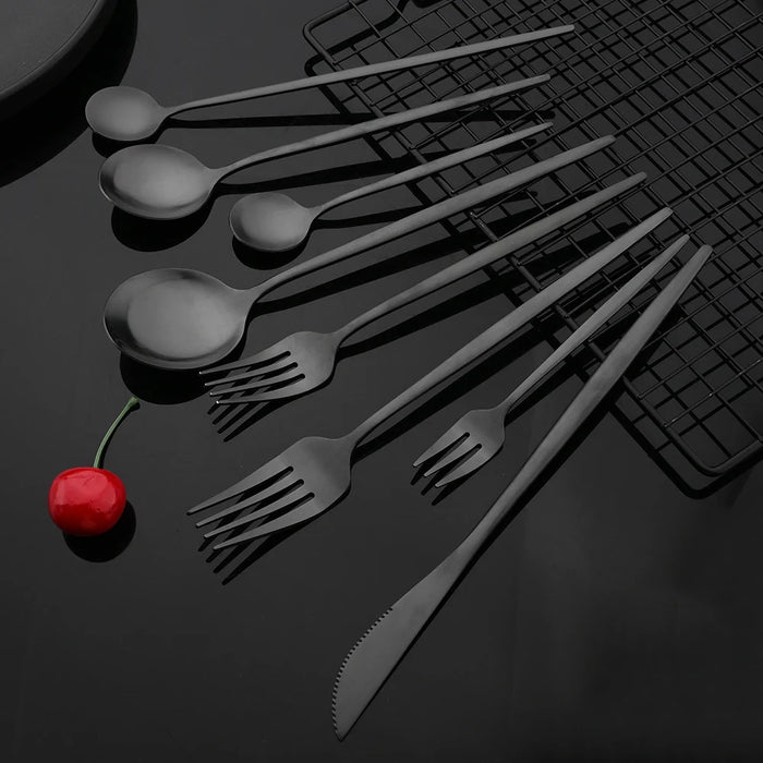 Matte Black Cutlery Set