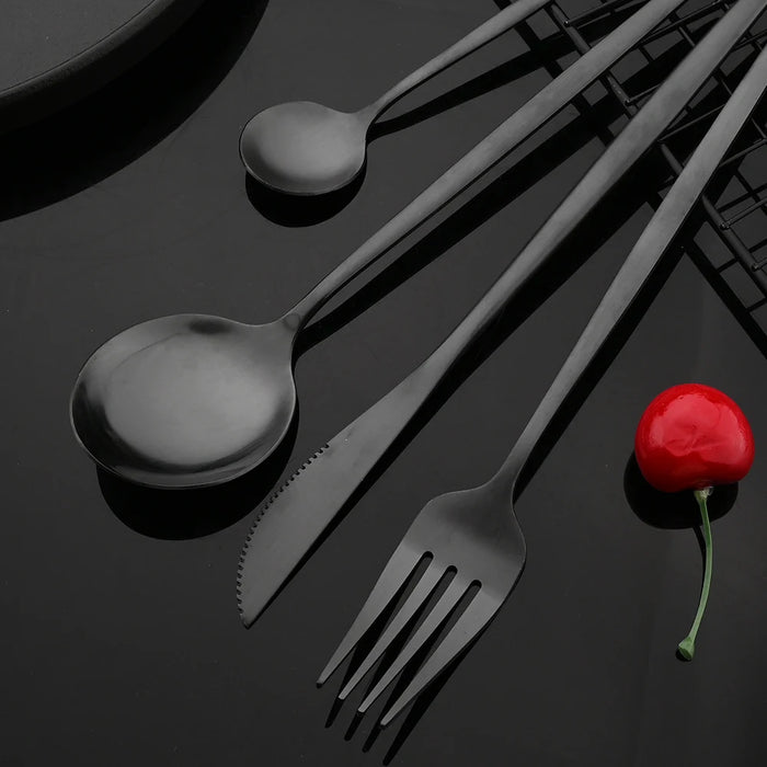 Matte Black Cutlery Set