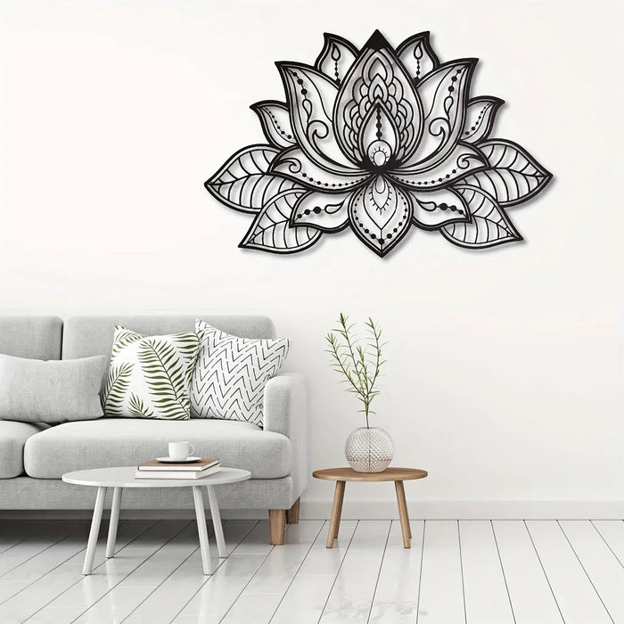 Lotus Flower Mandala Metal Wall Art