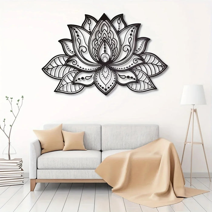 Lotus Flower Mandala Metal Wall Art