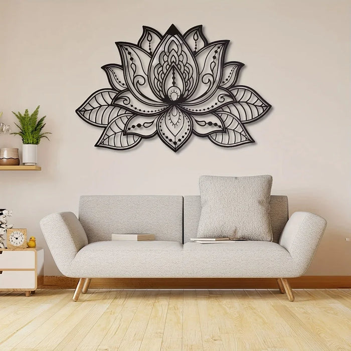 Lotus Flower Mandala Metal Wall Art